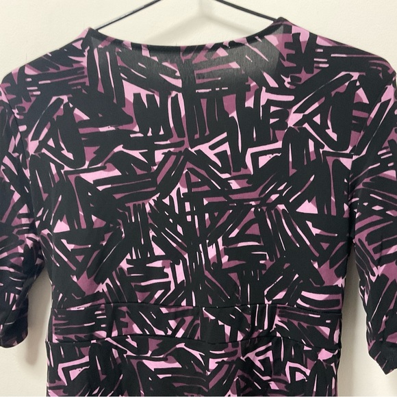 Merona Stylish Cool Comfort Material Nicely Patterned Pink Purple & Black Top! - Picture 4 of 9